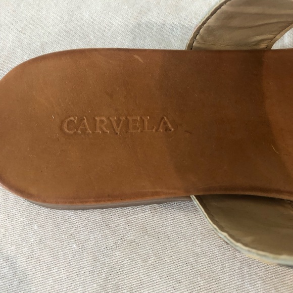 Carvela by Kurt Geiger Antigua Triple Strap Sandals Gold Cheetah - Picture 4 of 5